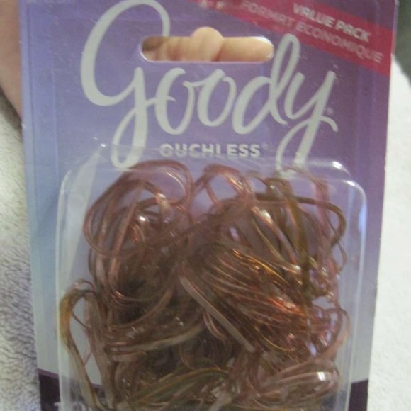 100 Goody Translucent Reddish Pink Plastic Poly Ouchless Elastic Pony Hair Bands - Picture 7 of 12